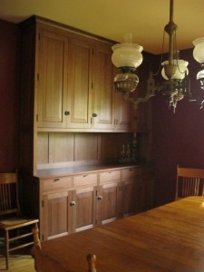 The dining room hutch that Jim built. Made of walnut.